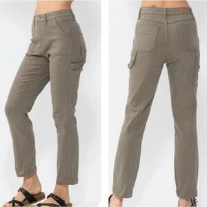 Judy Blue Straight Leg Green Ankle Pants